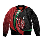 Kenya Personalized Bomber Jacket Mashujaa Day Lion Warrior