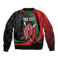 Kenya Personalized Bomber Jacket Mashujaa Day Lion Warrior