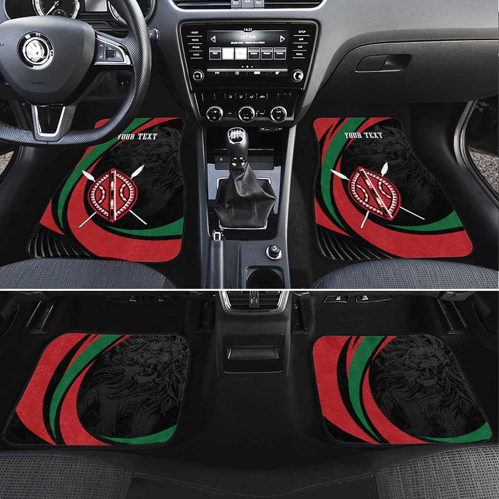 Kenya Personalized Car Mats Mashujaa Day Lion Warrior