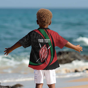 Kenya Personalized Kid Hawaiian Shirt Mashujaa Day Lion Warrior