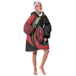 Kenya Personalized KId Wearable Blanket Hoodie Mashujaa Day Lion Warrior