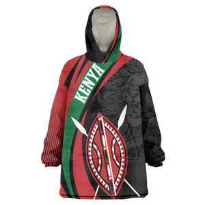 Kenya Personalized KId Wearable Blanket Hoodie Mashujaa Day Lion Warrior