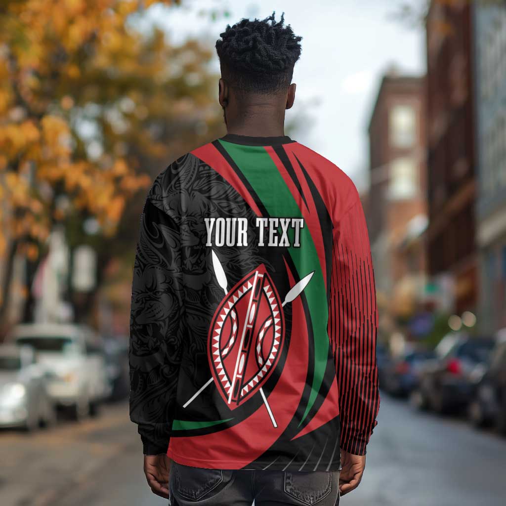 Kenya Personalized Long Sleeve Shirt Mashujaa Day Lion Warrior LT7