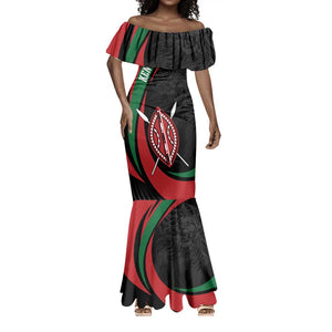 Kenya Personalized Mermaid Dress Mashujaa Day Lion Warrior