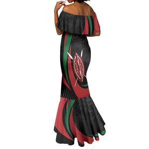 Kenya Personalized Mermaid Dress Mashujaa Day Lion Warrior