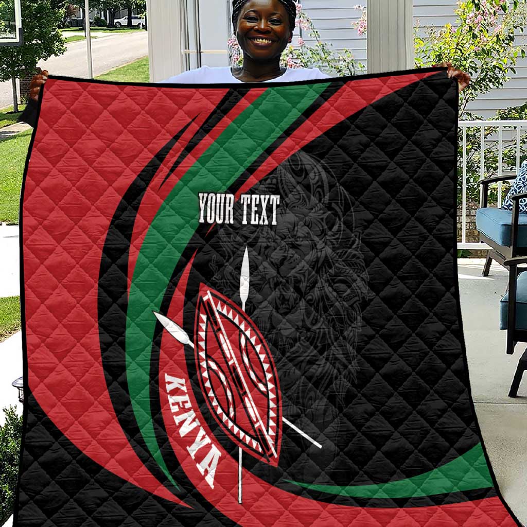 Kenya Personalized Quilt Mashujaa Day Lion Warrior