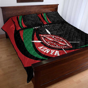 Kenya Personalized Quilt Bed Set Mashujaa Day Lion Warrior