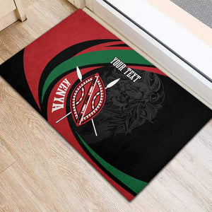 Kenya Personalized Rubber Doormat Mashujaa Day Lion Warrior