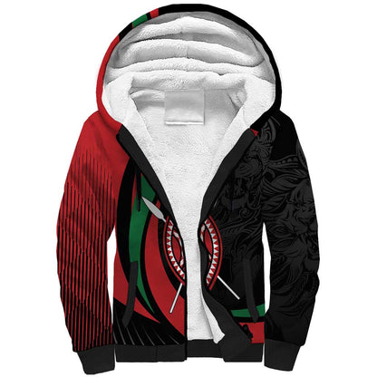 Kenya Personalized Sherpa Hoodie Mashujaa Day Lion Warrior