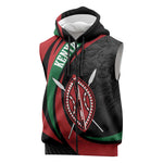 Kenya Personalized Sleeveless Zip Hoodie Mashujaa Day Lion Warrior - African Pride