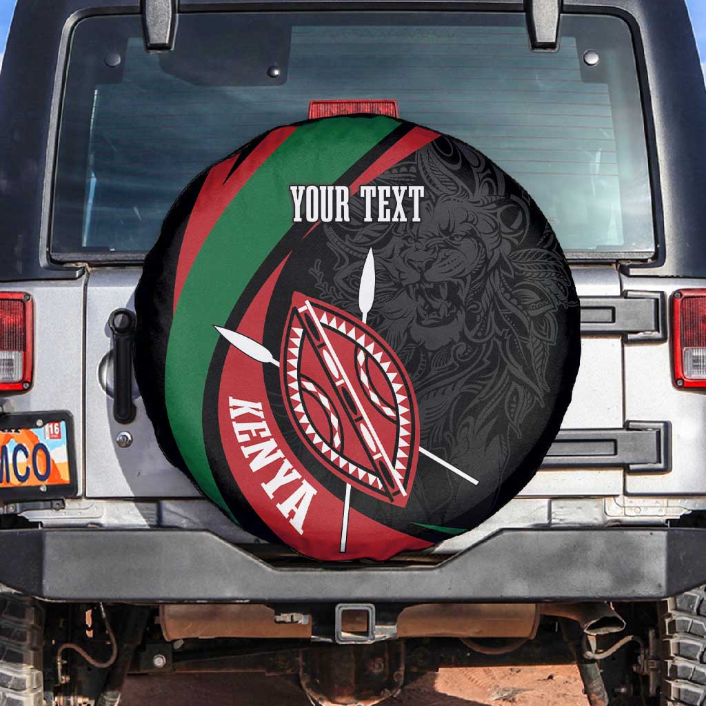 Kenya Personalized Spare Tire Cover Mashujaa Day Lion Warrior