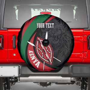 Kenya Personalized Spare Tire Cover Mashujaa Day Lion Warrior