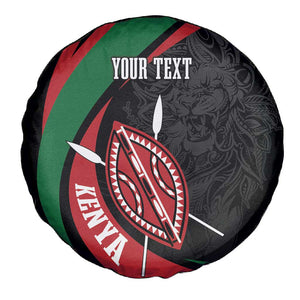 Kenya Personalized Spare Tire Cover Mashujaa Day Lion Warrior