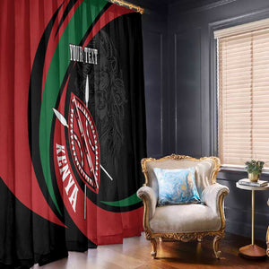 Kenya Personalized Window Curtain Mashujaa Day Lion Warrior