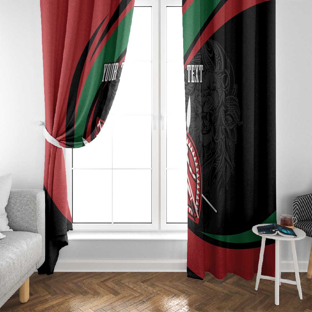 Kenya Personalized Window Curtain Mashujaa Day Lion Warrior