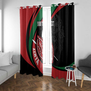 Kenya Personalized Window Curtain Mashujaa Day Lion Warrior