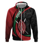 Kenya Personalized Zip Hoodie Mashujaa Day Lion Warrior