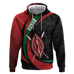 Kenya Personalized Zip Hoodie Mashujaa Day Lion Warrior