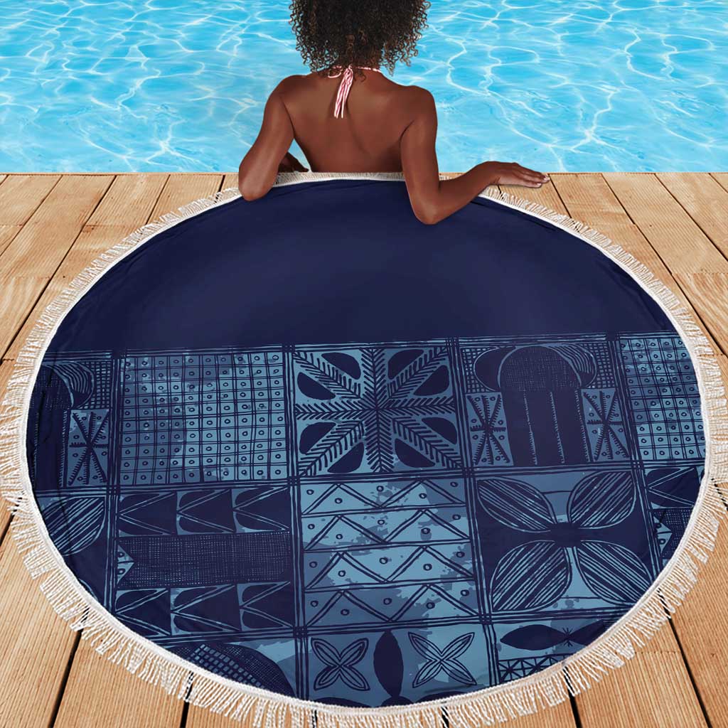 Yoruba Adire Eleko Patterns Beach Blanket Indigo Vintage