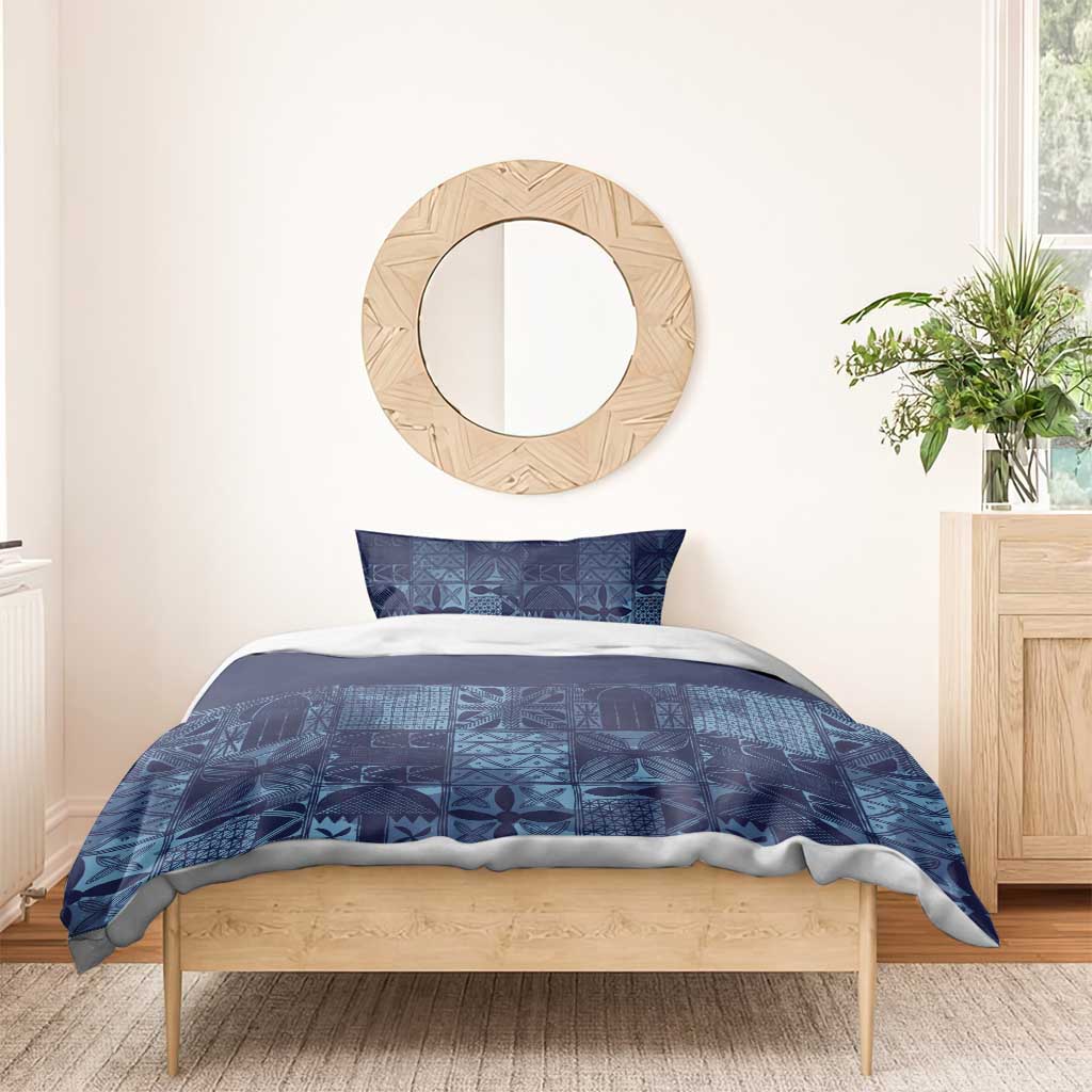 Yoruba Adire Eleko Patterns Bedding Set Indigo Vintage