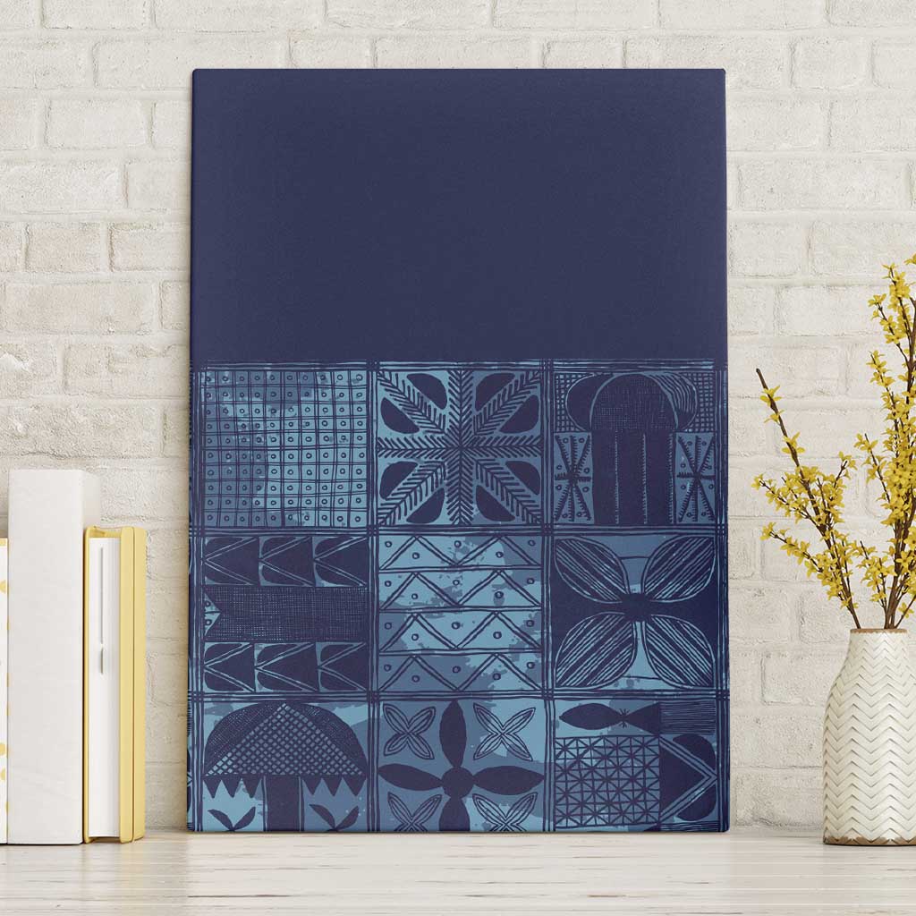 Yoruba Adire Eleko Patterns Canvas Wall Art Indigo Vintage