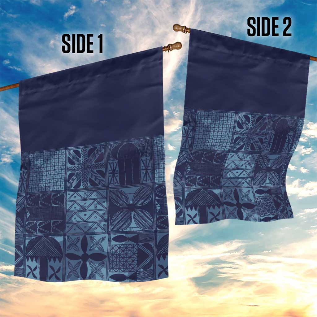 Yoruba Adire Eleko Patterns Garden Flag Indigo Vintage