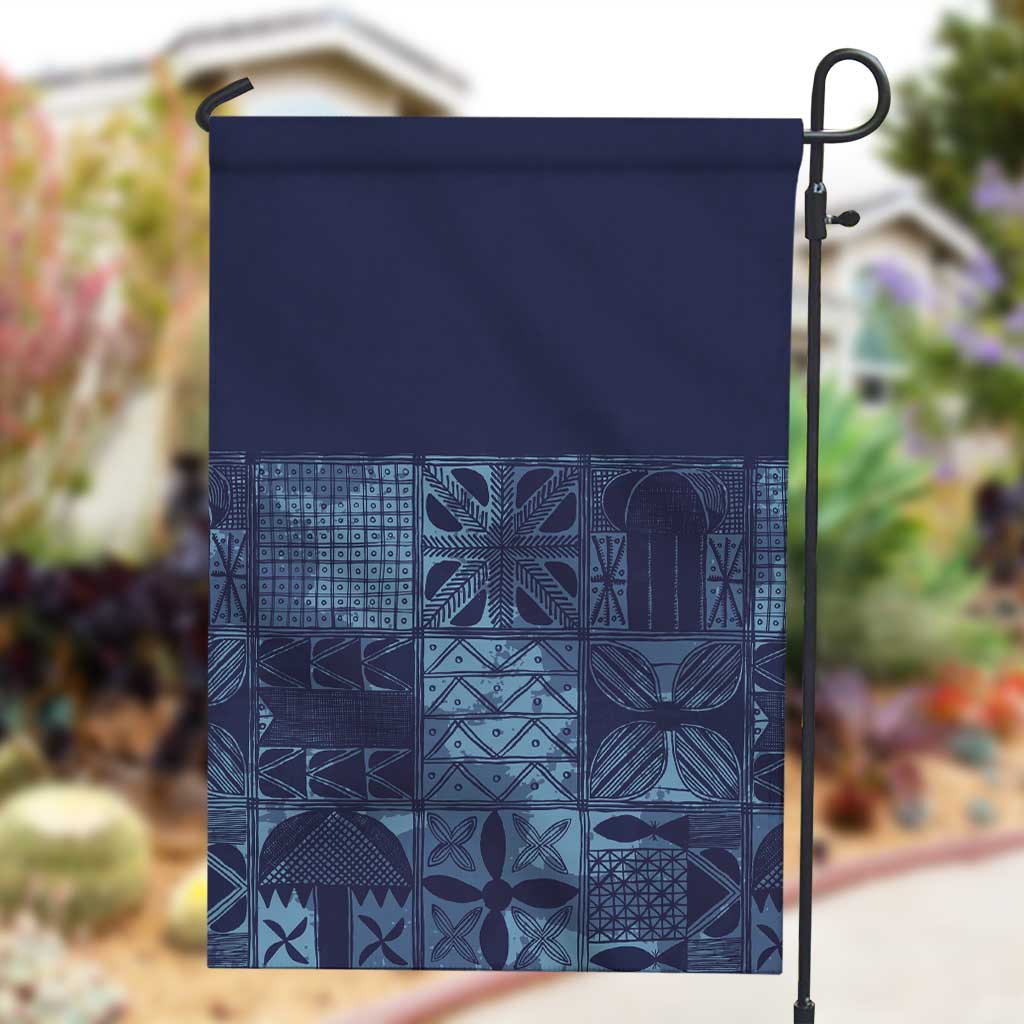 Yoruba Adire Eleko Patterns Garden Flag Indigo Vintage