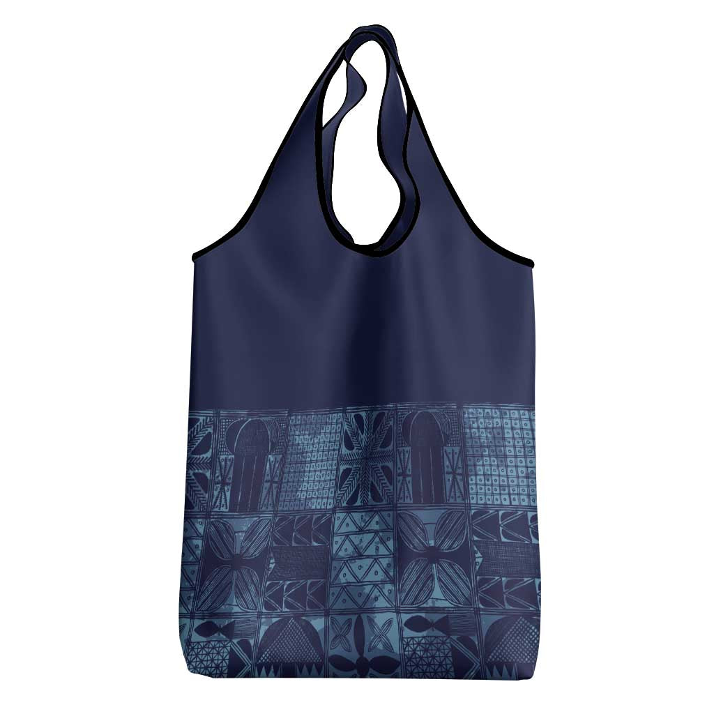 Yoruba Adire Eleko Patterns Grocery Bag Indigo Vintage