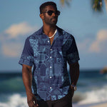 Yoruba Adire Eleko Patterns Hawaiian Shirt Indigo Vintage