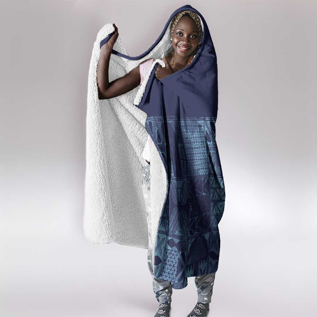 Yoruba Adire Eleko Patterns Hooded Blanket Indigo Vintage