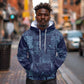 Yoruba Adire Eleko Patterns Hoodie Indigo Vintage