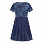 Yoruba Adire Eleko Patterns Kid Short Sleeve Dress Indigo Vintage