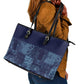 Yoruba Adire Eleko Patterns Leather Tote Bag Indigo Vintage