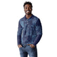 Yoruba Adire Eleko Patterns Long Sleeve Polo Shirt Indigo Vintage