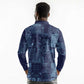 Yoruba Adire Eleko Patterns Long Sleeve Polo Shirt Indigo Vintage