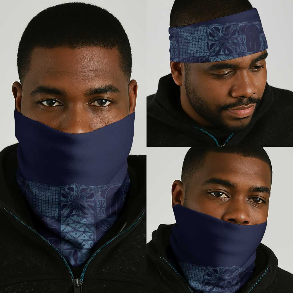 Yoruba Adire Eleko Patterns Neck Gaiter Indigo Vintage LT7