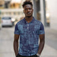 Yoruba Adire Eleko Patterns Polo Shirt Indigo Vintage