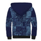 Yoruba Adire Eleko Patterns Sherpa Hoodie Indigo Vintage
