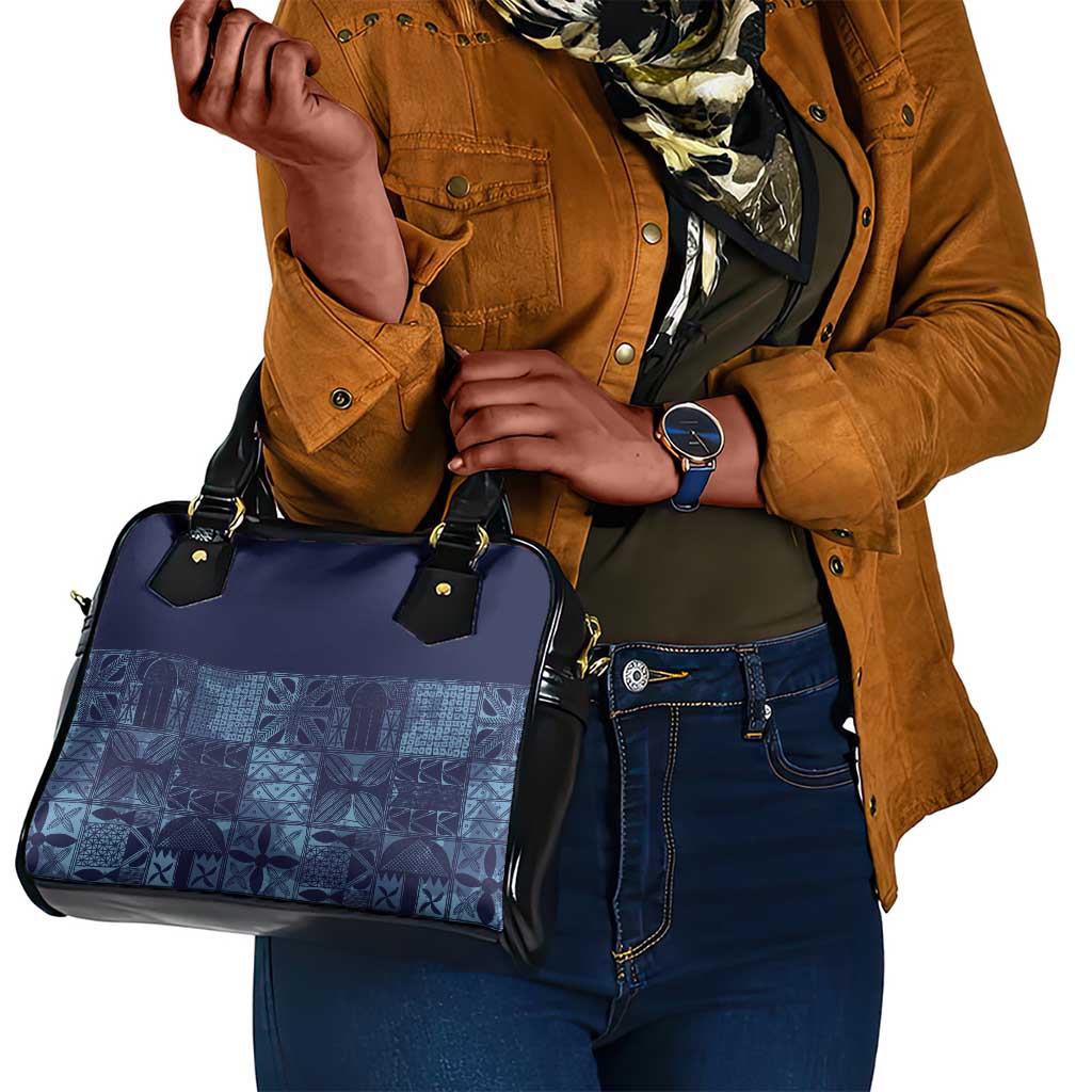 Yoruba Adire Eleko Patterns Shoulder Handbag Indigo Vintage