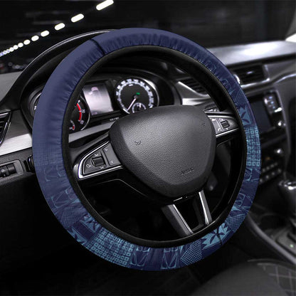 Yoruba Adire Eleko Patterns Steering Wheel Cover Indigo Vintage