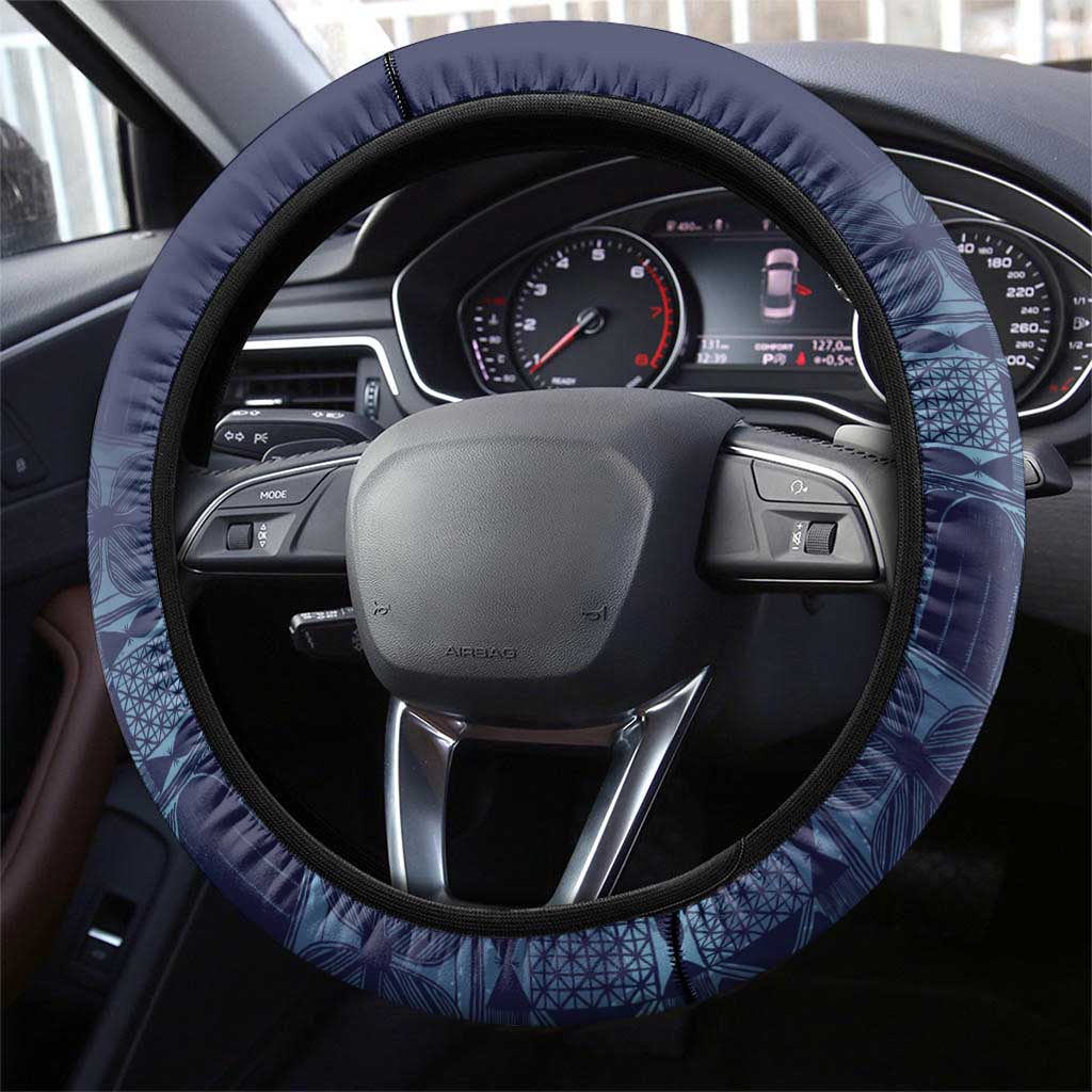 Yoruba Adire Eleko Patterns Steering Wheel Cover Indigo Vintage