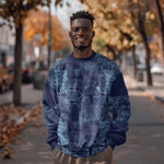 Yoruba Adire Eleko Patterns Sweatshirt Indigo Vintage