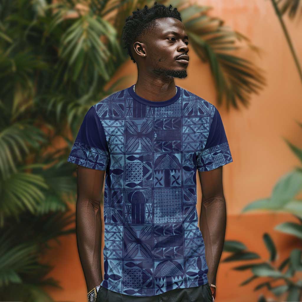 Yoruba Adire Eleko Patterns T shirt Indigo Vintage