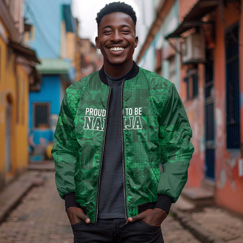 Nigeria Yoruba Adire Patterns Bomber Jacket Proud To Be Naija
