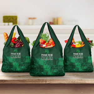 Nigeria Yoruba Adire Patterns Grocery Bag Proud To Be Naija