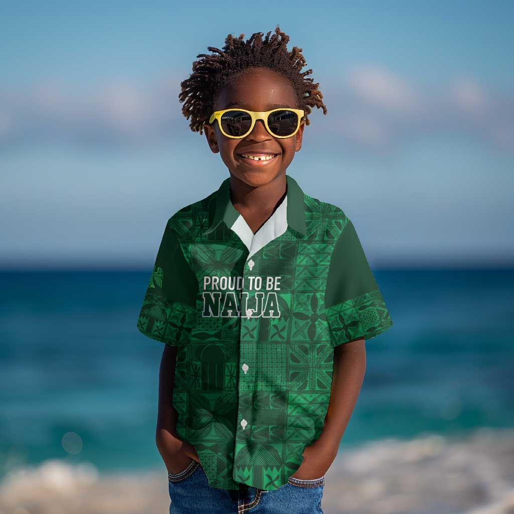 Nigeria Yoruba Adire Patterns Kid Hawaiian Shirt Proud To Be Naija