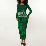 Nigeria Yoruba Adire Patterns Long Sleeve Bodycon Dress Proud To Be Naija