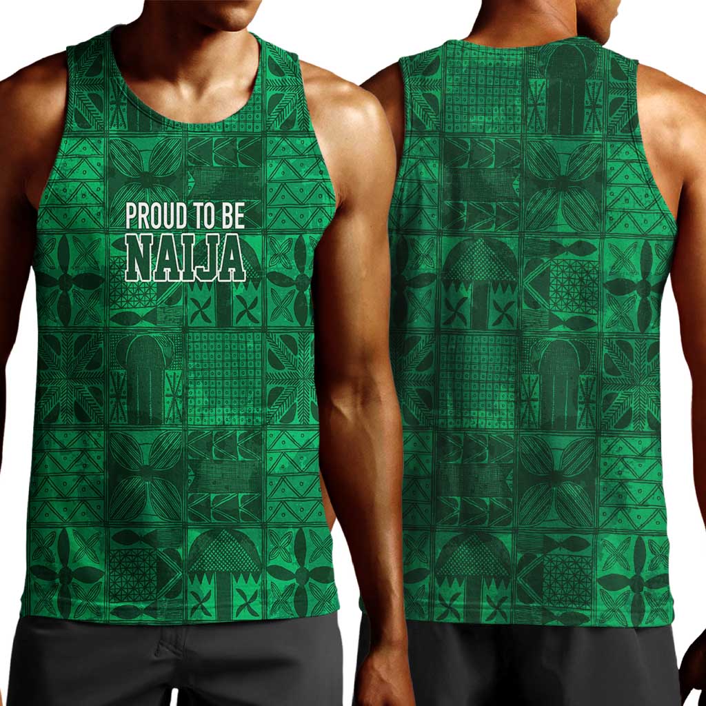Nigeria Yoruba Adire Patterns Men Tank Top Proud To Be Naija
