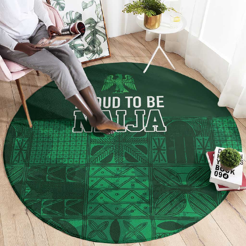 Nigeria Yoruba Adire Patterns Round Carpet Proud To Be Naija
