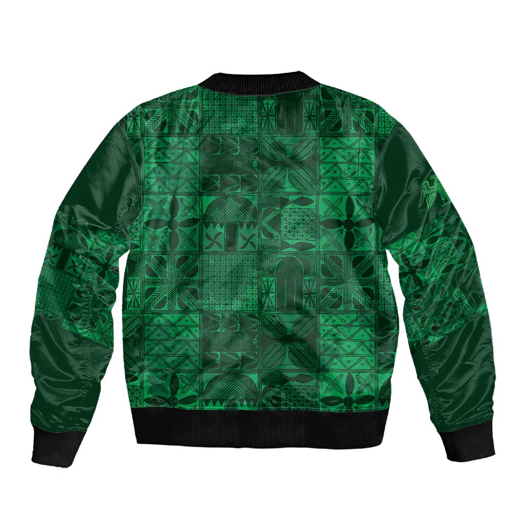 Nigeria Yoruba Adire Patterns Sleeve Zip Bomber Jacket Proud To Be Naija